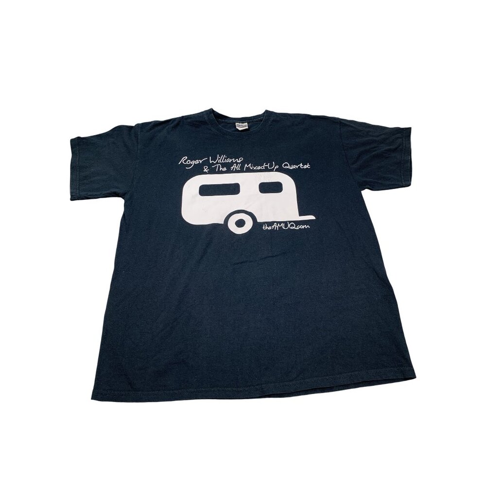 Roger Williams & The All Mixed-Up Quartet Mens XL Black Gildan Shirt Camper